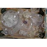 Cut glass bowls, vases, to include Edinburgh crystal dressing table jar and cover,