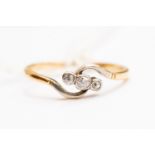 A diamond 3 stone 18 ct gold ring