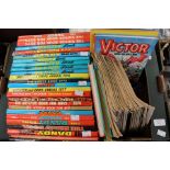 Quantity of Dandy annuals, The Beano books, The Victor book for boys, circa 1980's,