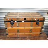 A 1920's car travel trunk.