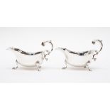A pair of silver sauce boats, Birmingham 1933,