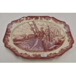 A Josiah Wedgwood large engraved platter with game birds, made exclusively for Williams - Sonoma,