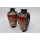 A pair of Meiji Satsuma Ware vases,