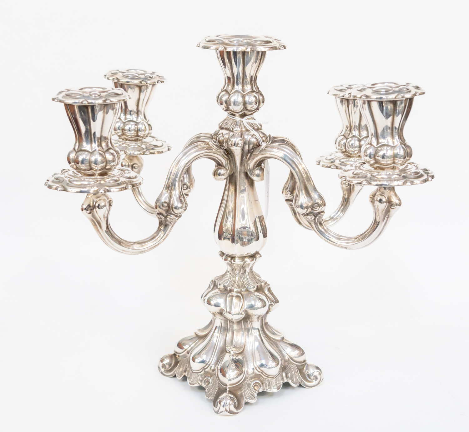 A plated candelabra