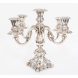 A plated candelabra