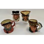 A quantity of Royal Doulton character jugs to include; Falstaff A/F; Beefeater D6206;