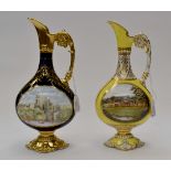 A pair of Royal Crown Derby urns, in case,