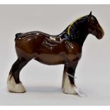 Beswick Bay Shire horse, gloss, stamped with black back stamp - approx 21 cms high.