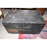 Painted wood military box, Sgt F.