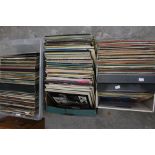 A large collection of LP vinyl records, country, rock and roll and pop,