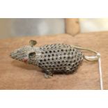 An early 20th Century gilt metal ornamental mouse,