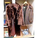 Beaver Lamb fur coat, 1950's, dark brown,