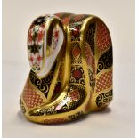 Royal Crown Derby snake paperweight, Imari pattern,