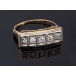 An Edwardian 18ct gold and diamond five stone ring,