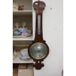 A 19th Century Mowrie Liverpool mahogany barometer and thermometer