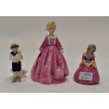 Royal Worcester figure; Grandmothers dress 18 cms tall,