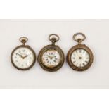 Three ladies early 20th Century pocket watches (3)
