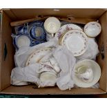 Three late 19th Century early 20th Century part tea sets, to include blue and white Cauldon Ware,