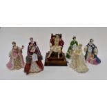 A Wedgwood figure collection of Henry VIII and his six wives, including; Anne Boleyn,