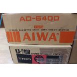 A 1970s NAD model 600 cassette deck; KA7100 Trio 60watt amplifier;