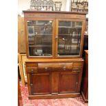 A mahogany sideboard with glazed, two door inlaid display cabinet,