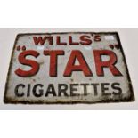 A Will's Star cigarettes double sided cast iron advertising sign,