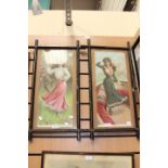 Two lithographs depicting summer and spring in the manner Pears;