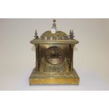 A 19th Century brass cased eight day mantle clock,