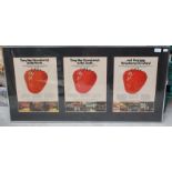 Gold framed logo of Strawberry Studios, size 39 inches x 19 inches,