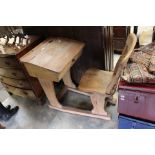 Early 20th Century pine children's school desk