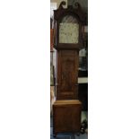 An early Victorian mahogany eight day longcase clock, arched painted dial, signed 'Bothamley,