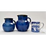 2 Blue Denby jugs and Spode Blue Clipper mug in box