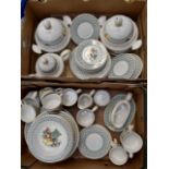 A large collection of Villeroy and Bosch "Basket" tea and dinner ware (2 boxes)
