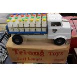 Triang; a boxed Tri-ang milk lorry, complete with all bottles,