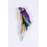 Vintage "Lea Stein" stylized parrot brooch 11cm approx