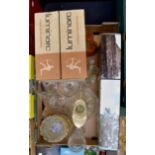Collection of vintage glass including two boxed wine glass sets;