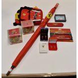 Official Ferrari memorabilia including three bags, one pencil case, two pairs of cufflinks,