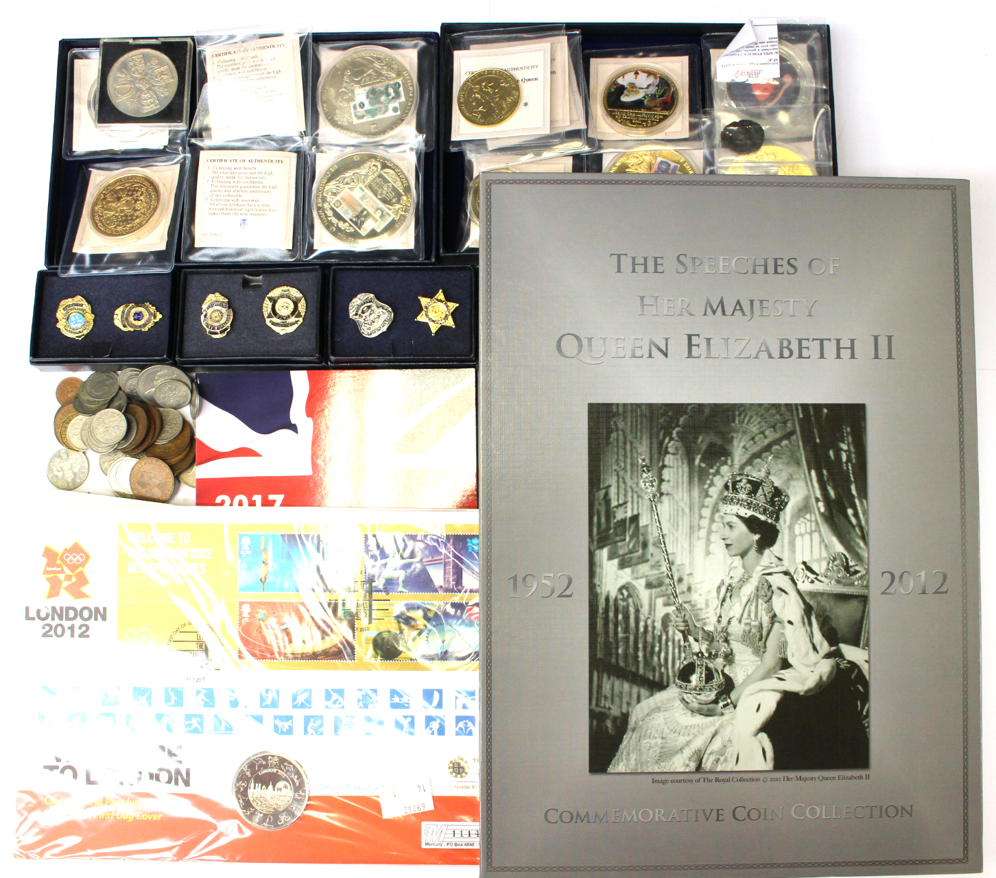 Coins, commemoratives,