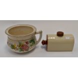 Victorian chamber pot and Victorian hot water bottle