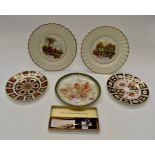 Two Royal Crown Derby Imari 2451 & 1128 lunch plates,