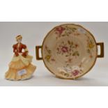 Coalport Sentiments figurine and Devon Roses bowl