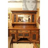 A late Victorian walnut large mirror backed sideboard.