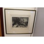 A signed etching (print) by J.