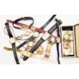 A collection of watches to include a 9ct Accurist ladies wristwatch along with a 9ct watch circa