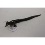 Lizzard brass letter opener with horn knife opener