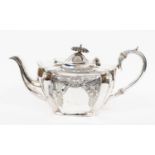 A silver plated Victorian teapot