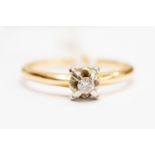 A diamond solitaire, the claw set diamond approx approx 0.