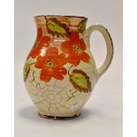 Arthur Wood jug/vase with orange flower and cobweb pattern