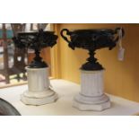 A pair of 19th Century gilt bronze 'Warwick' style campana urns,