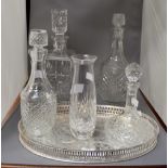 Four crystal decanters,